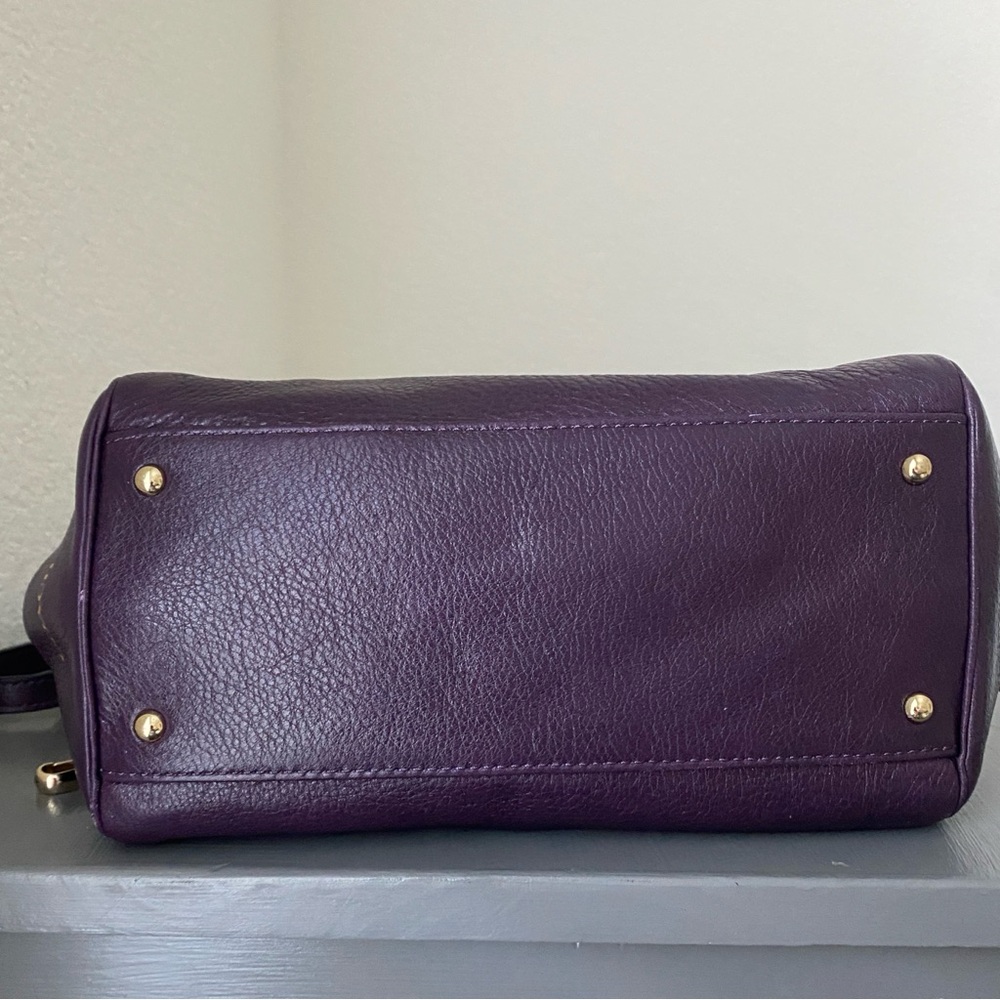 Coach Madison Mini Satchel in Purple Pebbled Leather and Shoulder Strap - Picture 8 of 10